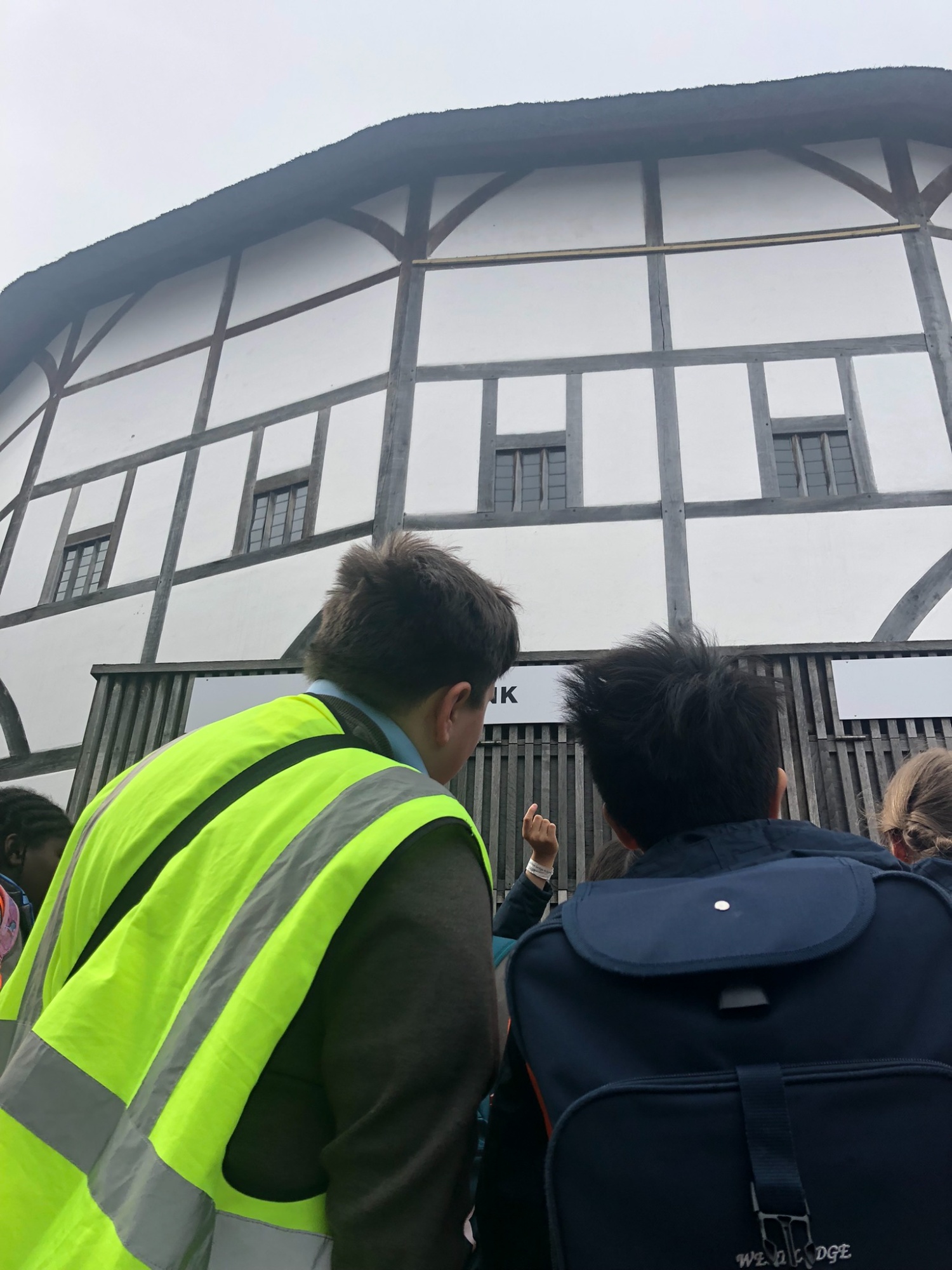 Pupils visiting Globe Theatre
