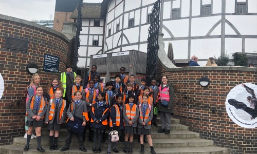 Pupils at Globe Theatre
